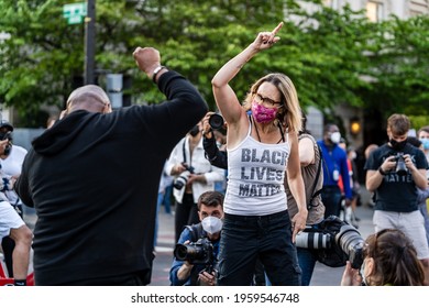 Minneapolis Jury Reached The Guilty Verdict For Derek Chauvin In George Floyd's Death. People Came Out To BLMP In DC, USA To Celebrate The Victory. This Photo Was Taken On April 20th 2020.