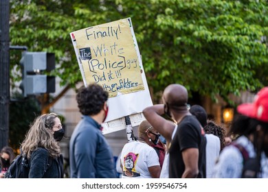 Minneapolis Jury Reached The Guilty Verdict For Derek Chauvin In George Floyd's Death. People Came Out To BLMP In DC, USA To Celebrate The Victory. This Photo Was Taken On April 20th 2020.