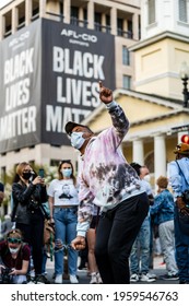 Minneapolis Jury Reached The Guilty Verdict For Derek Chauvin In George Floyd's Death. People Came Out To BLMP In DC, USA To Celebrate The Victory. This Photo Was Taken On April 20th 2020.