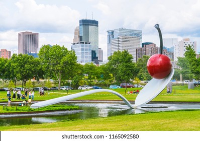 Minneapolis ,Minesota,usa,08-05-17:The Spoonbridge and Cherry at the Minneapolis Sculpture Garden.
