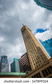 MINNEAPOLIS, MINNESOTA - JULY 28: Foshay Tower, AKA W Minneapolis Hotel, In Minneapolis, MN, On July 28, 2013. Construction Finished In 1929, Months Before The Stock Market Crash That Year.