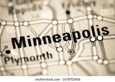 Minneapolis. Minnesota. USA On A Map