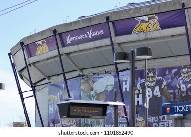 Minneapolis, MN - January 15, 2011: The Exterior Of The Hubert H. Humphrey Metrodome In Winter.