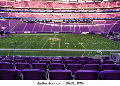 MINNEAPOLIS, MN -November 14 2018:  Interior view of U. S. Stadium in Minnesota,  SKOL  Vikings, 