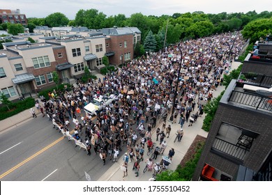 Minneapolis, MN / USA – June 6, 2020: Protesters March In Support Of Defunding The Minneapolis Police Department Following The Killing Of George Floyd.