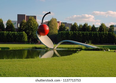 Minneapolis, MN/USA - Aug 3 2018: Minneapolis Cherry Spoon Sculpture