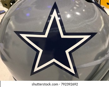 Minneapolis, MN/USA- January 10, 2018 - Dallas Cowboys Jumbo Helmet On Display.