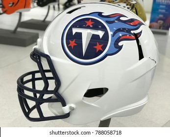 Minneapolis, MN/USA- January 6, 2018- Tenessee Titans Jumbo Helmet On Display For Super Bowl LII