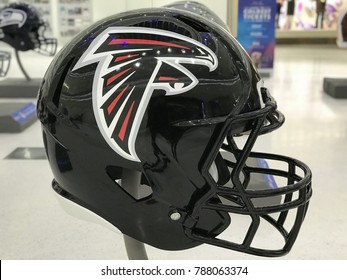 Minneapolis, MN/USA - January 6, 2018- Atlanta Falcons Jumbo Helmet On Display For Super Bowl LII.