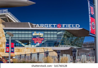 MINNEAPOLIS, MN/USA - September 29:  Exterior of Target Field, home of the Minnesota Twins Major League Baseball team.  Target Field is site of 2014 Major League All Star Game.  September 29, 2014.