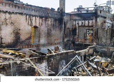 Minneapolis Protest And Riots Turns Violent Interior Of A Burnt By Fire Building