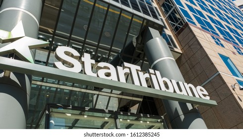 MINNEAPOLIS, USA, - AUGUST, 8, 2019: The Exterior Of The Star Tribune Newspaper Building In Minneapolis.