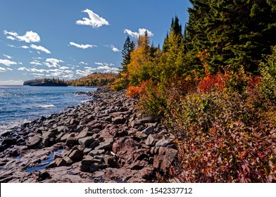 Minnesota North Shore Drive In Autumn Overlooking Lake Superior.