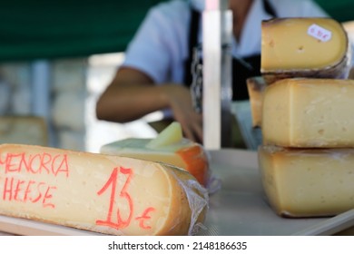 Minorcan Cheese (queso Mahon) In Street Market.