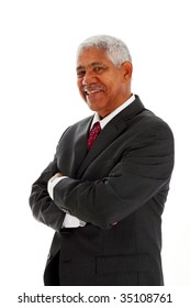 Minority Businessman Set Against A White Background