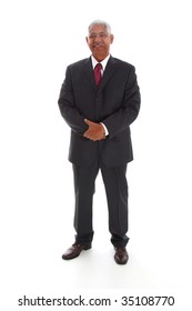 Minority Businessman Set Against A White Background