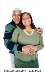 Minority Couple Set Against A White Background