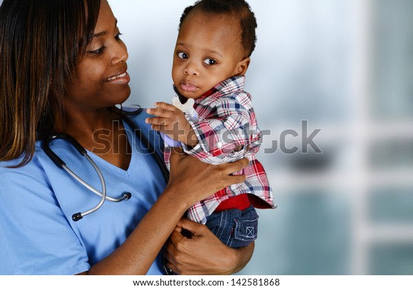 Minority Nurse Working Her Job Hospital Stock Photo (Edit Now) 142581868