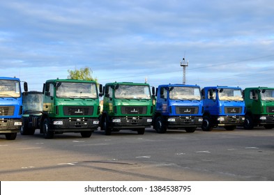 Minsk, Belarus 04/30/2019: New Trucks Of The Minsk Automobile Plant MAZ