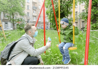 MINSK, BELARUS - 18 FEBRUARY, 2022: Man Trying To Steal A Child Kidnapping