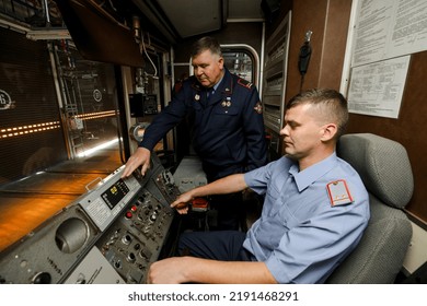 MINSK, BELARUS - 22 July, 2022: Subway Train Driver Training