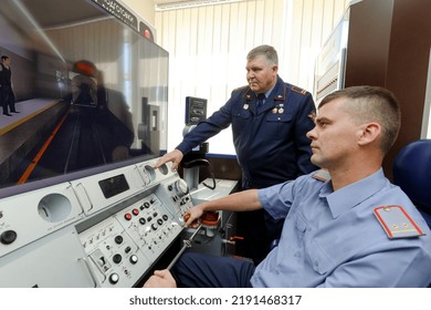 MINSK, BELARUS - 22 July, 2022: Subway Train Driver Training