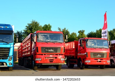 Minsk, Belarus 29/07/2019: New Trucks Of The Minsk Automobile Plant MAZ