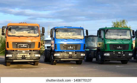 Minsk, Belarus 30/04/2019: New Trucks Of The Minsk Automobile Plant MAZ