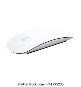 Minsk, Belarus - 5 Oct, 2017: Magic Mouse Made By Apple Inc. Isolated On White Background. Illustrative Editorial.