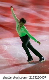 Minsk, Belarus – April 9, 2022: Male Figure Skater Andrey Mozalev Performs Free Skating Program During Eteri Tutberidze Demonstrating Ice Show In April 9, 2022, In Minsk, Belarus