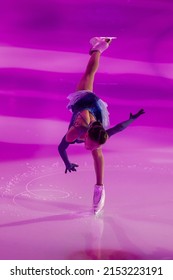 Minsk, Belarus – April 9, 2022: Female Figure Skater Sofiya Akatieva Performs Free Skating Program During Eteri Tutberidze Demonstrating Ice Show in April 9, 2022, in Minsk, Belarus - Shutterstock ID 2153223191