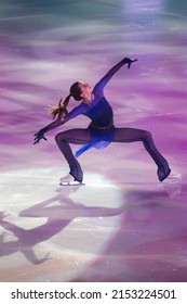 Minsk, Belarus – April 9, 2022: Female Figure Skater Kamila Valieva Performs Free Skating Program During Eteri Tutberidze Demonstrating Ice Show In April 9, 2022, In Minsk, Belarus