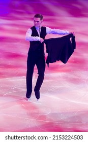 Minsk, Belarus – April 9, 2022: Male Figure Skater Mihail Kolyada Performs Free Skating Program During Eteri Tutberidze Demonstrating Ice Show In April 9, 2022, In Minsk, Belarus