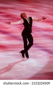 Minsk, Belarus – April 9, 2022: Male Figure Skater Mihail Kolyada Performs Free Skating Program During Eteri Tutberidze Demonstrating Ice Show In April 9, 2022, In Minsk, Belarus