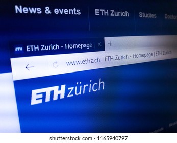 Minsk, Belarus - August 23, 2018: The Homepage Of The Official Website For ETH Zurich, A Science, Technology, Engineering And Mathematics University In The City Of Zürich, Switzerland.