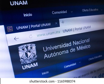 Minsk, Belarus - August 23, 2018: The homepage of the official website for The National Autonomous University of Mexico (UNAM), a public research university in Mexico.