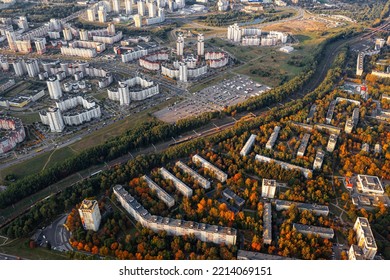 Minsk, Belarus Cityscape. Old District Vs New Residential District