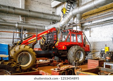 MINSK, BELARUS - DECEMBER 1, 2018: factory for the production of tractors and components for them