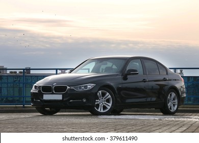 MINSK, BELARUS - FEBRUARY 19, 2016: New BMW 3-series 2016 at the test drive event for automotive journalists from Minsk