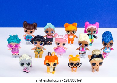 Minsk, Belarus - January 16, 2019: Cute Little L.O.L. Surprise Dolls. LOL - Lil Outrageous Littles Surprise Toy From MGA Entertainment, Also Create Toys: Lalaloopsy, Num-Noms, Bratz.