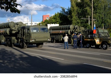 Minsk, Belarus. July 3, 2014. Independence Day. The S-400 Triumf (NATO: SA-21 Growler - Mobile, Surface-to-air Missile (SAM) System Developed In The 1990s By Russia's Almaz As An Upgrade To The S-300 