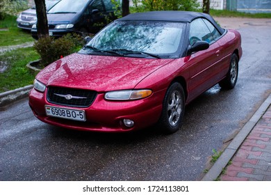 Minsk, Belarus - May 6, 2020: Red Chrysler Sebring Convertible JXI 1998 