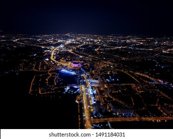 Minsk Belarus Night Drone Photo