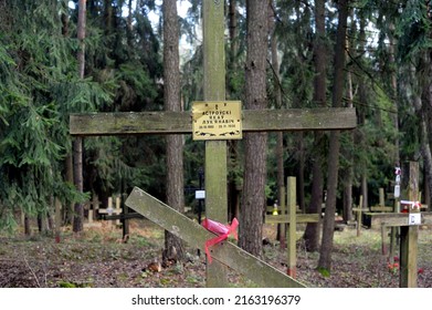 Minsk, Belarus. November 24, 2020. Kurapaty - Memorial To The Victims Of Stalinism. Symbolic Grave Of Of Yakov Ostrovsky.