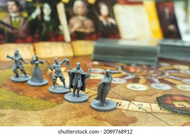 Minsk, BELARUS - November 3, 2021: Cooperative Role-playing Board Game Fury Of Dracula 