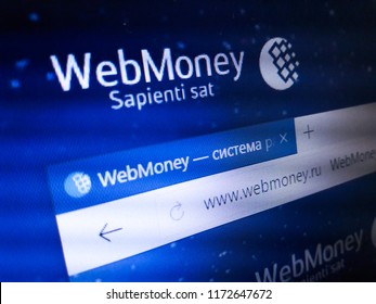 Minsk, Belarus - September 05, 2018: The homepage of the official website for WebMoney Transfer, commonly known as WebMoney, is an online payment settlement system established in 1998