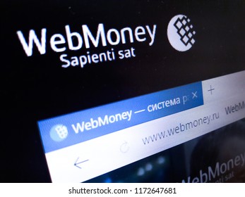 Minsk, Belarus - September 05, 2018: The homepage of the official website for WebMoney Transfer, commonly known as WebMoney, is an online payment settlement system established in 1998