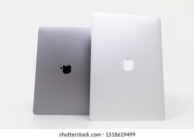 Minsk, Belarus - September 30, 2019 : A New MacBook Pro In Color A Grey Space And Near The Old MacBook Air