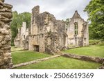 Minster Lovell Hall. Ancient ruins on the River Windrush in the Cotswolds AONB