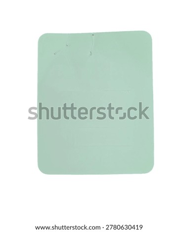 A mint green rectangular sticky note pad, isolated on a white background. The pad has a smooth surface and rounded corners, ideal for writing reminders, notes, or messages for office, school, or home use.